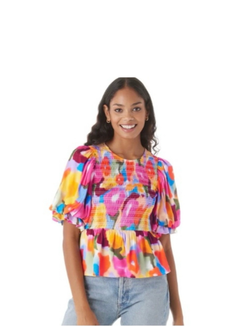 CROSBY by Mollie Burch Sloan Blouse in Flower Market Size Large NEW NWT